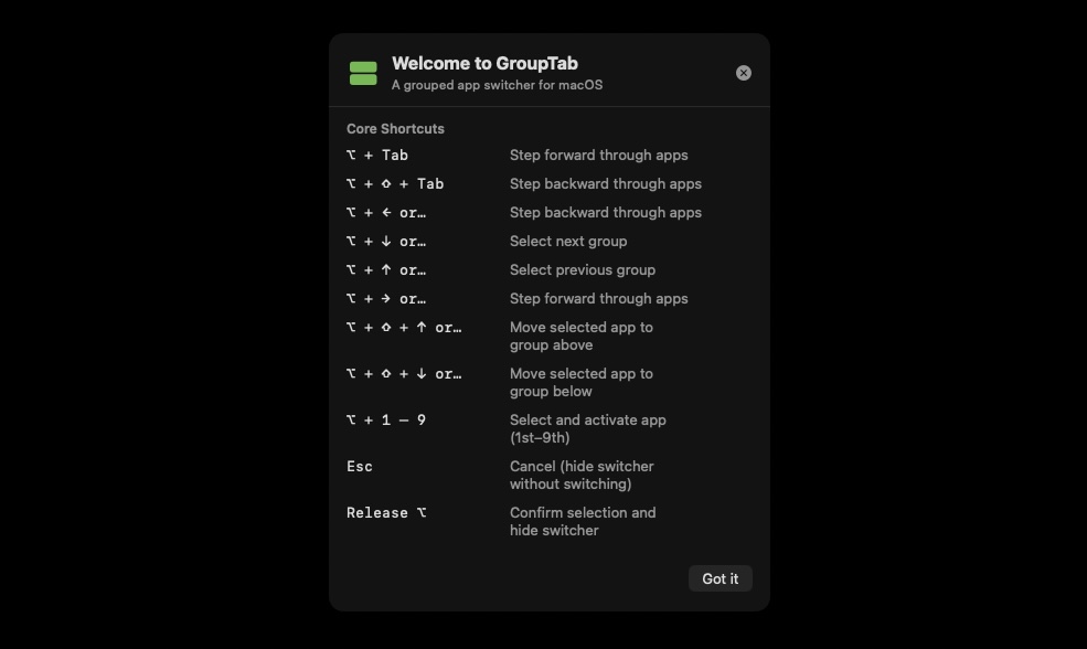 GroupTab first launch